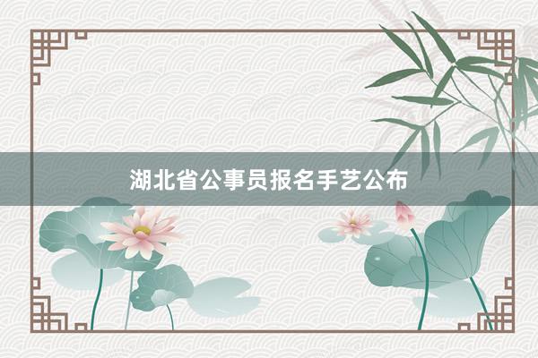 湖北省公事员报名手艺公布